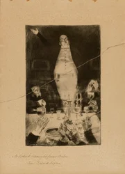 Herra Pickwick pitämässä kuuluisaa puhettaan, kirjasta "Pickwick Papers".