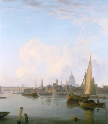 "Waterloon silta ja Lambethin ranta-alue Westminster Stairsista", 1821
