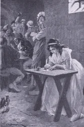 Madame Roland kirjoittaa tyttärelleen My Magazinesta, pub.1922 (litho)