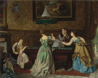 Naiset pelaavat biljardia, 1869