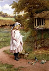 Kanisien ruokinta (öljy kankaalle)
