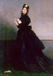Nainen hansikas kädessään, 1869