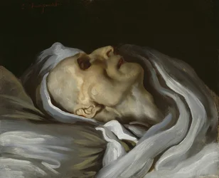 Théodore Géricault kuolinvuoteellaan, 1824.
