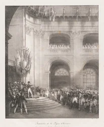 Kunnialegioonan muodostaminen 19. päivän alussa vuosisadan (litho)