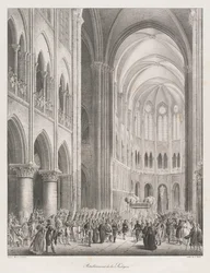 Kirkon uudelleen perustaminen 19. päivän alussa vuosisadan (litho)