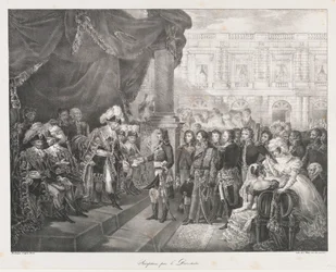 Vastaanotto Directoriressa, alkupuolella 19 vuosisadan (litho)