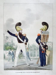 Sotilaallisten palomiesten univormu, Ranska, 1823