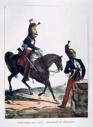 12. dragoonien rykmentin univormu, Ranska, 1823.