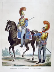 1. Carabiniers rykmentin univormu, Ranska, 1823.