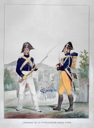 Kuninkaallisten jalkasandarmien univormu, Ranska, 1823.