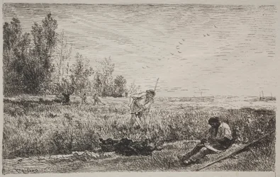 Heinänteko, alkuperäinen jäljennös 1862, painettu 1921.