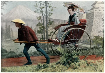 Rickshaw, Japanin vaunu, 1890