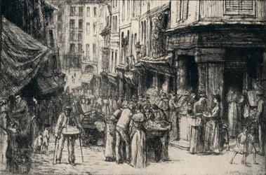 "The Crowd, Rue Mouffetard", 1915