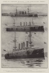 Merimiehet kruunauskoristeena, elävä laite HMS Terriblessa