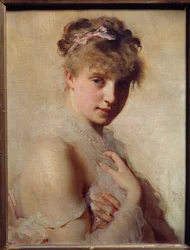 Nuoren tytön muotokuva. Charles Chaplinin (1825-1891) maalaus