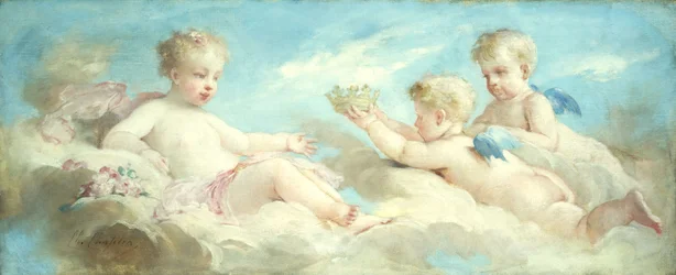 Putti leikkii pilvissä