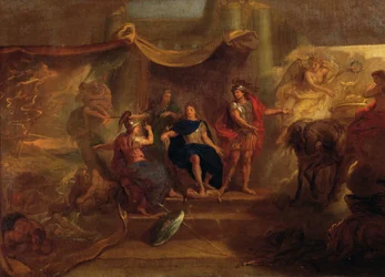 Päätös käydä sotaa hollantilaisia vastaan, kattomaalaus Galerie des Glacesista Versailles