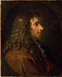 Moliere (Jean-Baptiste Poquelinin (1622-1673) profiilikuva. Maalaus, noin 1660.