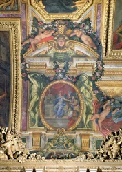 Hotel Royal des Invalidesin perustaminen vuonna 1674, kattomaalaus Galerie des Glaces -galleriasta.
