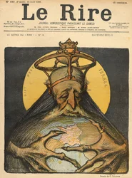 Karikatyyri Rothschildien perheestä, Le Riren etukannessa, 16. huhtikuuta 1898