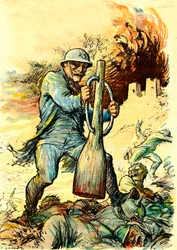 Kenraali Nivellen (1856-1925) pilapiirros Le Rire -lehdessä 20. tammikuuta.