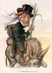 Jules Meline (1838-1925), ranskalainen poliitikko, maatalousministeri - Charles Leandren (1862-1934) sarjakuva elokuvassa "" Le Rire" 12. huhtikuuta 1902