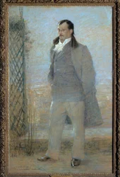 Georges Courtelinen muotokuva (1858-1929) Ranskalainen kirjailija ja näytelmäkirjailija vuonna 1898 Charles Leandren (1862-1934) maalaus. 1898. Fine Arts Museum Tours