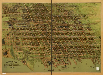 Lintuperspektiivistä Erie, Pa. 1909