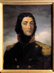Kenraali Louis Lazare Hochen (1768-1797) muotokuva kapteenin univormussa vuonna 1792 Charles Victor Lefebvren (1805-1882) maalaus 1800-luku. Mitat 0,72 x 0,55 m