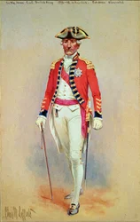 Sir William Howe, Britannian armeijan komentaja (1776-78) pukeutui hevosesta