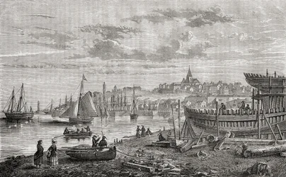 Granville, Ranska, 1700-luvulla, Louis Blancin (1811-82) teoksesta "Histoire de la Revolution Francaise", kaiverrus LeBreton, 1847-62