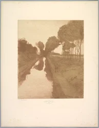 Maisemasarja: Maisema, levy 3, muistiinpano, lepakko, 1892-1893.