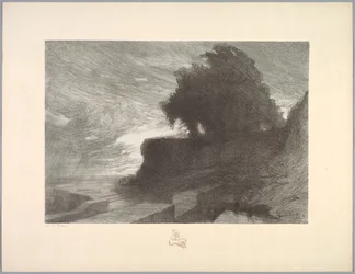 Maisemasarja: Maisema, levy 4, muistiinpano, käärme, 1892-1893.