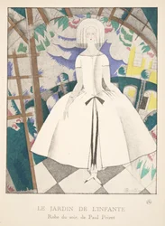 Le Jardin de lInfante, muotikuvakokoelmasta, 1920 (pochoir-painatus).