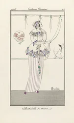 Morning Dress, Costumes Parisiensilta, pub. 1913 (stensiiliprintti)