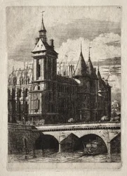 Pariisin etsaukset: Kellotorni, 1852.