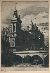 La Tour De LHorloge 3rd State, 10 516 x 7 14 tuumaa, 1852, 1927