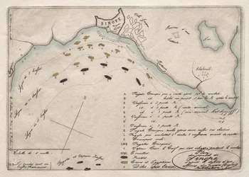 Kartta Sinopen taistelusta, 1853.