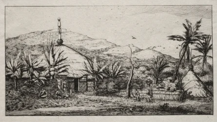 Uusi-Kaledonia: Suuri alkuperäiskota tiellä Baladesta Pueboon, 1845