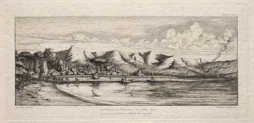 Seine Fishing off Charcoal Burners Pointissa, Akaroa, Banks Peninsula, 1845, 1863.