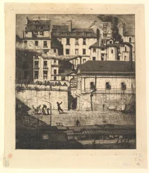 Mortuary, Paris La Morgue, 1854.