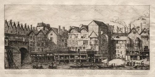Näkymä osasta Pariisin kaupunkia, kohti 1600-luvun loppua, 1861.