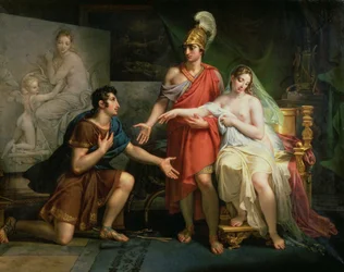 Aleksanteri Suuri (356-323 eaa.) luovuttaa Campaspen Apelleelle, 1822