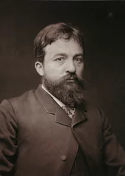 Taiteellinen ja elämäkerrallinen albumi, 5. vuosi, Salon 1885; muotokuva Pierre Fritelistä (1853-1942), ranskalaisesta taidemaalarista, kuvanveistäjästä ja kaivertajasta