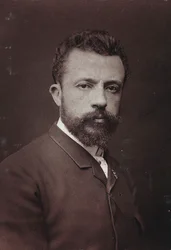 Taiteellinen ja elämäkerrallinen albumi, 5. vuosi, Salon 1885; belgialaisen taidemaalarin Évariste Carpentierin (1845-1922) muotokuva