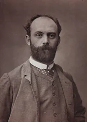 Taiteellinen ja biografinen albumi, 6. vuosi, Salon 1885; muotokuva ranskalaisesta taidemaalari Ernest Bordesista (1852-1914)