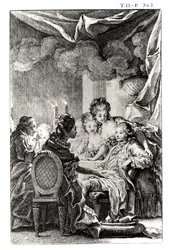 Kohtaus Voltairen (1694-1778) teoksesta "L