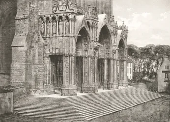 Chartresin katedraali - Portico du Midi XIIth Century, n. 1854, painettu n. 1857.