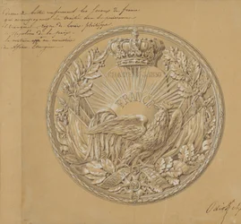 Suunnitelma mitalille vuosien 1830 ja 1830 peruskirjan muistoksi.