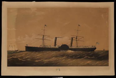 Atlantic Royal Mail Steam Navgn. Co. Steamer Adriatic... (litografia, pellavakantinen)